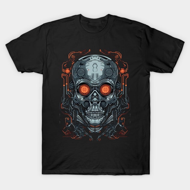 Artificial Intelligence AI Singularity Cyborg Robot T-Shirt by MLArtifex